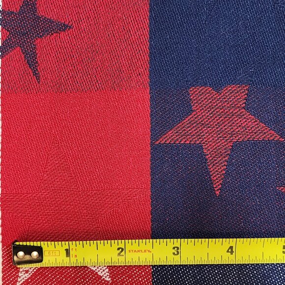 Patriotic Cotton Woven Fabric Red White Blue Stars Check Twill 2yds 23" 46" Wide - Picture 3 of 5